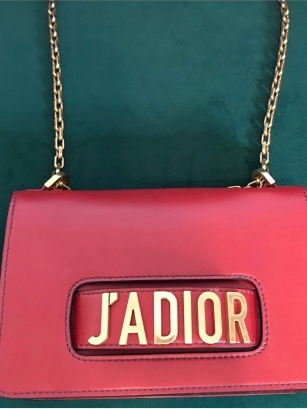 Dior J'Adior Red Leather Crossbody with Gold Hardware